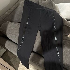 Lululemon black Leggings with Side Stripes